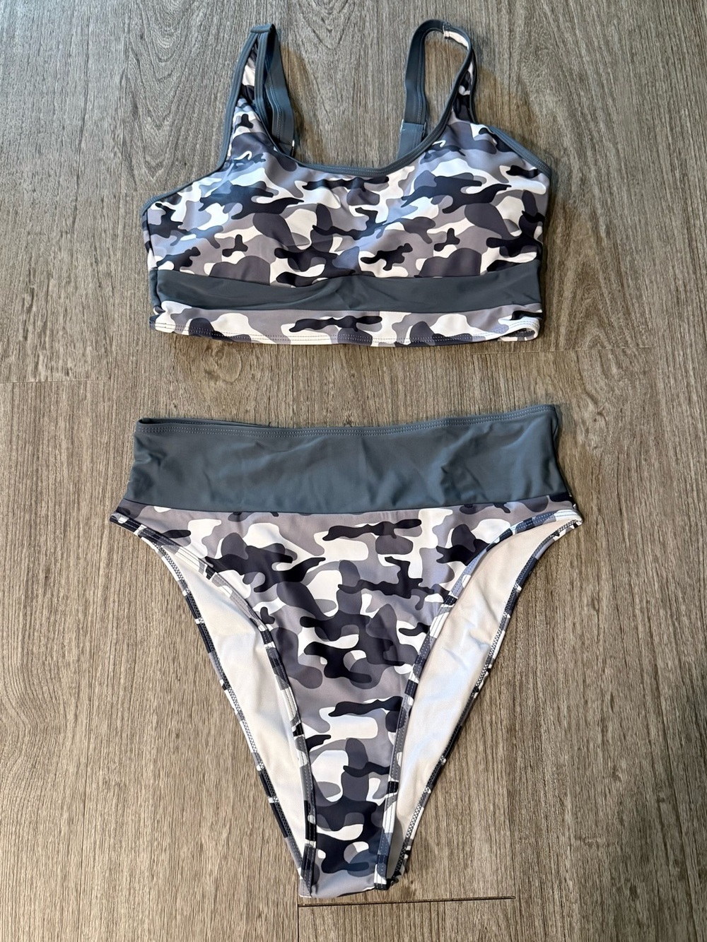 Salty Wave High-Waist Camo Bikini NWT